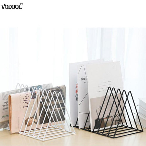 Solid 9 Grid File Storage Shelf Book Stand Desktop Nordic Wrought Iron File Book Holder Office Desk Storage Book Organizer