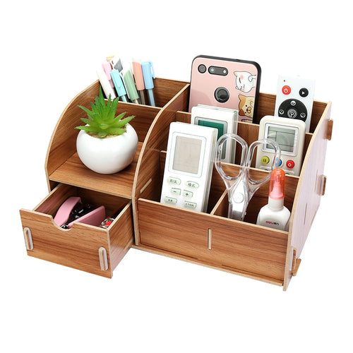 DIY Wood Desk Stationery Holders with Drawer Organizer Office Paper Holders Stationery Organizer Wooden Storage Box Joy Corner