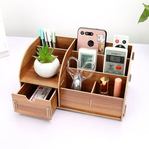 DIY Wood Desk Stationery Holders with Drawer Organizer Office Paper Holders Stationery Organizer Wooden Storage Box Joy Corner