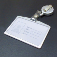 Load image into Gallery viewer, 1 Set Aluminum Alloy Card Holder with ABS Retractable Badge Reel Pull ID Card Badge Holder
