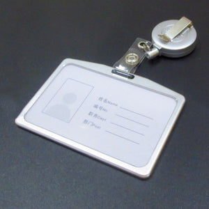 1 Set Aluminum Alloy Card Holder with ABS Retractable Badge Reel Pull ID Card Badge Holder